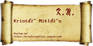 Kristó Miklós névjegykártya