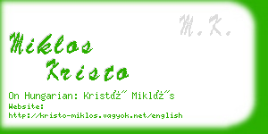 miklos kristo business card